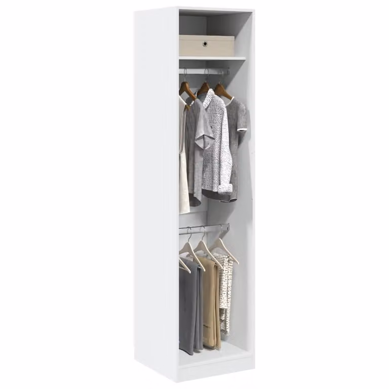 Armadio bianco vidaXL in legno e MDF con ante e ripiani, L/P/H: 50 x 50 x 200 cm