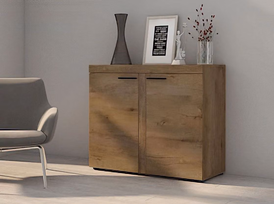 Cassettiera stretta con ante THISE - rovere lefkada