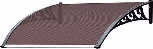 Pensilina Tettoia per Garage Sangiorgio in Policarbonato Alveolare, Design Moderno a Parete, Colore Grigio o Nero, L/P/H: 150 x 120 cm