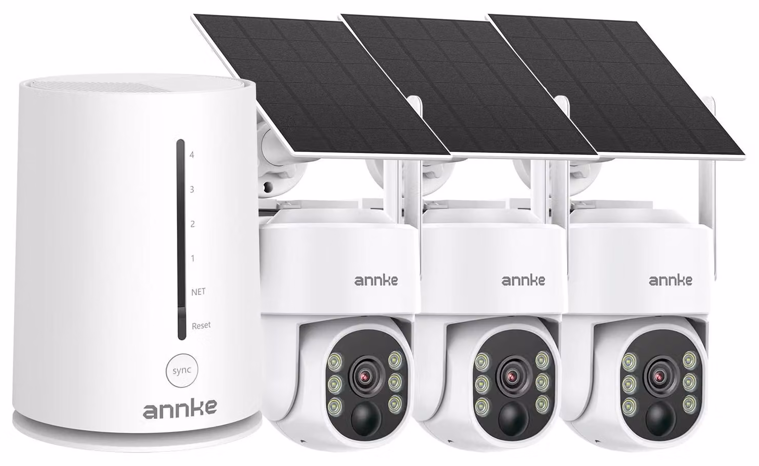 Sistema di telecamere di sicurezza, risoluzione 4MP, alimentato a energia solare, 3 telecamere, senza scheda TF, senza alimentatore
