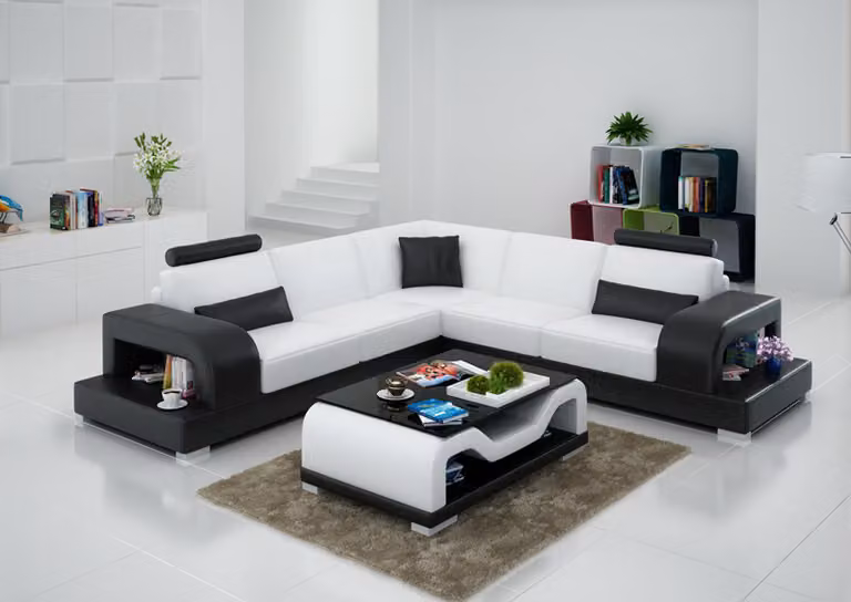 Stoff Textil Couch Wohnlandschaft Ecksofa Eck Garnitur Design Modern Sofa +USB