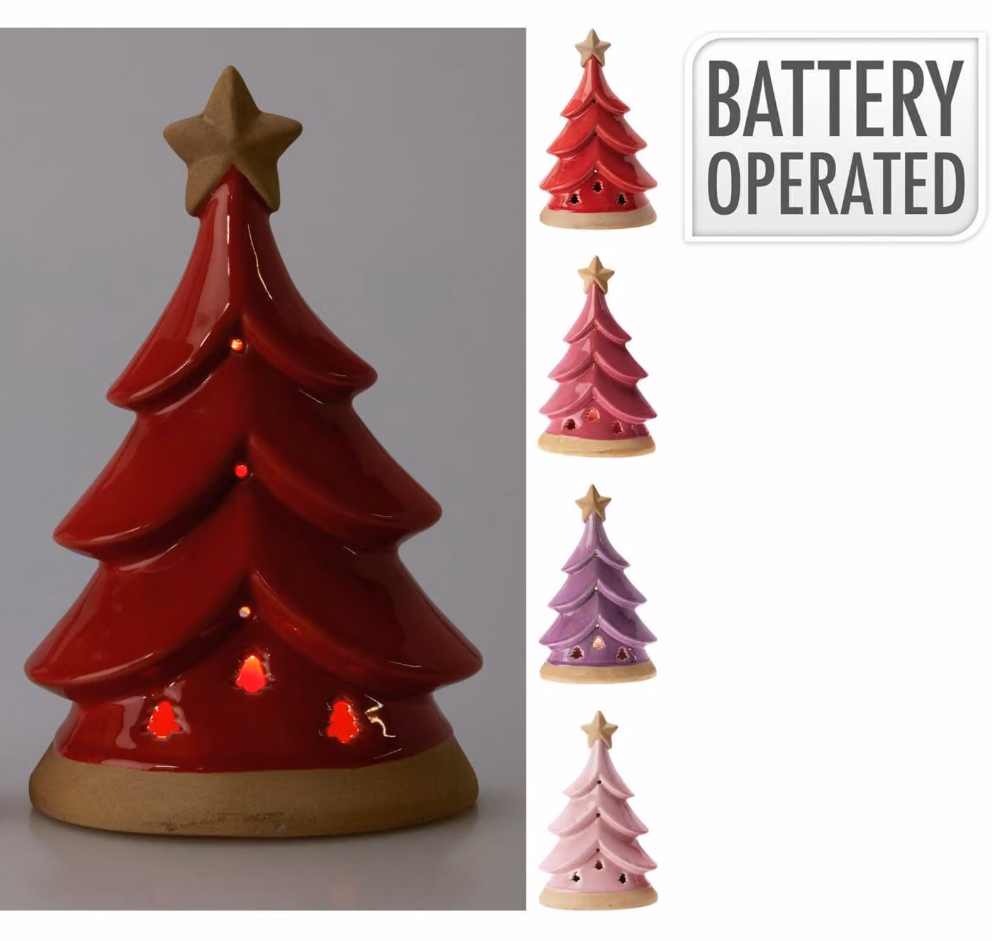 Decorazioni natalizie per l'albero di Natale: luci LED in Vetroceramica colorata, 22 cm