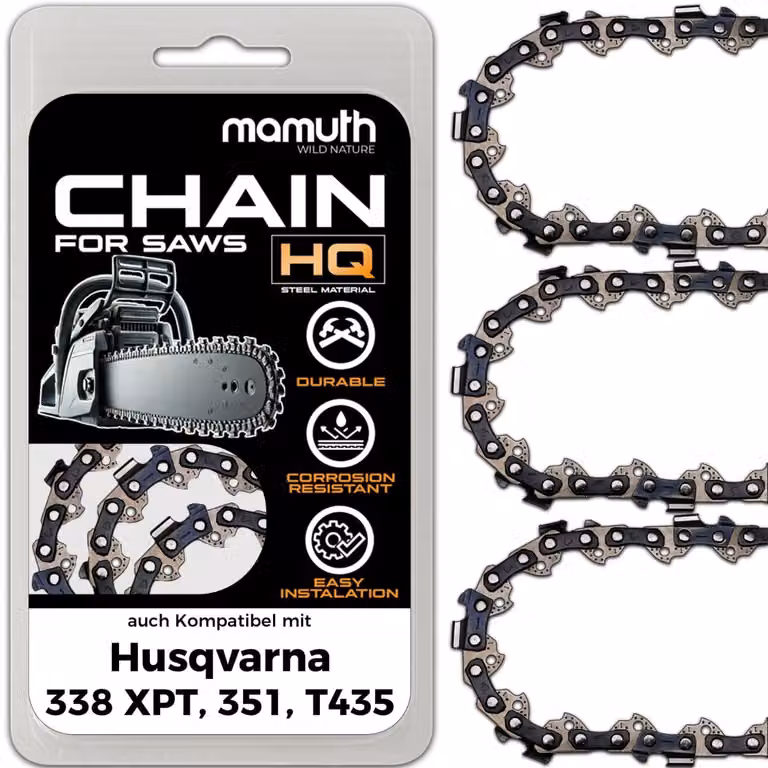 3 catene per motosega, lunghezza 38 cm, passo 1,5 mm, larghezza 0,325", 64 denti, compatibili con motoseghe Husqvarna 338 XPT, 351, T435