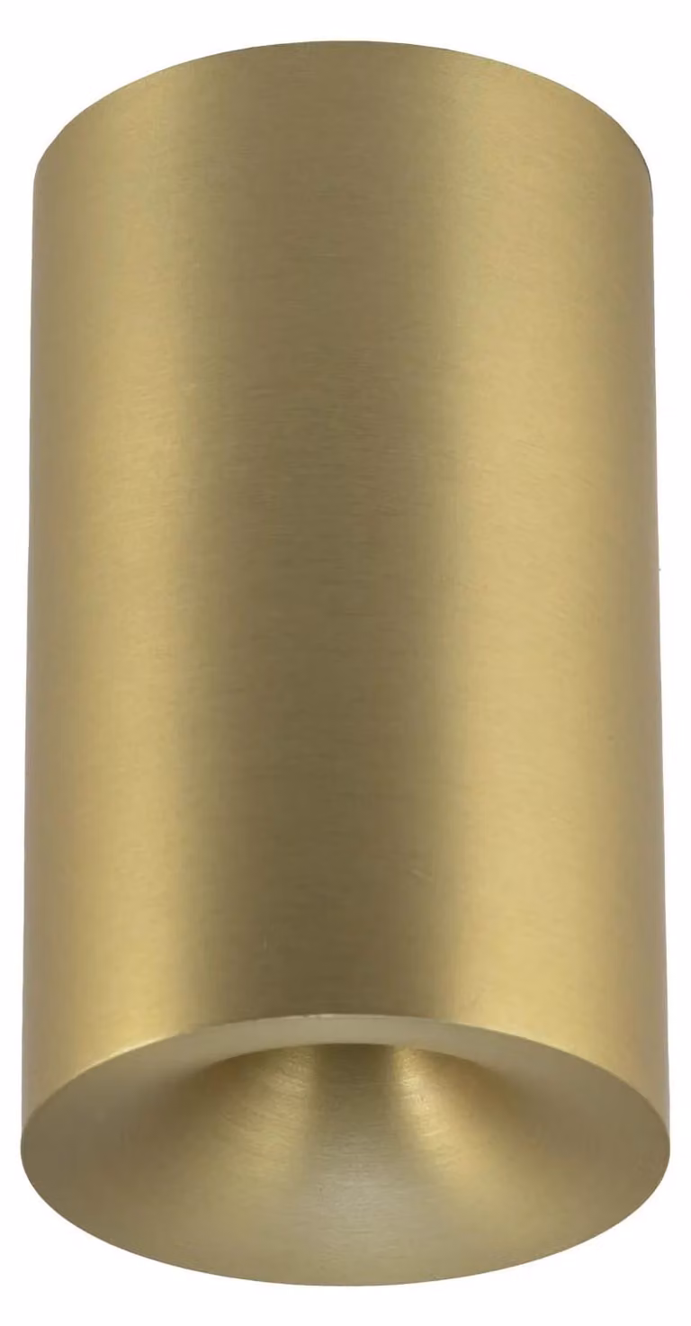 Plafoniera a incasso, rotonda, diametro 62 x 105 mm, 10W, 220-240V AC, indice di resa cromatica (CRI) 90, angolo di emissione 24°, UGR < 13, grado di protezione IP54, finitura ottone spazzolato, temperatura di colore 3000K