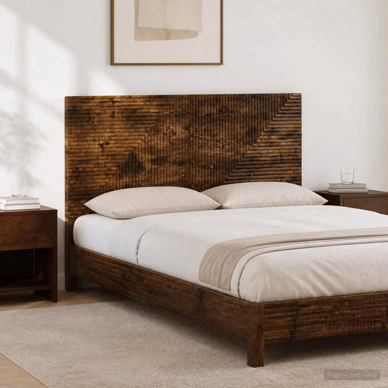 Testiera da muro vidaXL HAARLEM in legno ingegnerizzato Rovere Fumo, marrone, L: 120 cm, H: 50 cm, P: 10,44 cm