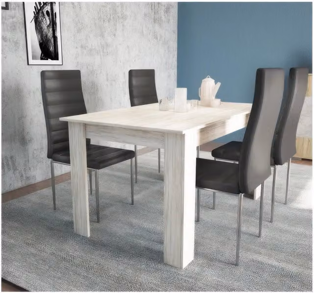 Tavolo Allungabile Frassino e Bianco 110/150 x 80 x h 75 cm in Kit Kitwood