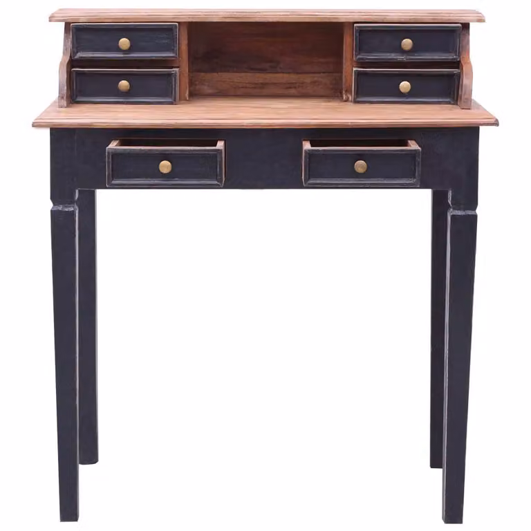 Scrivania con Cassetti 90x50x101 cm in Legno Massello di Mogano