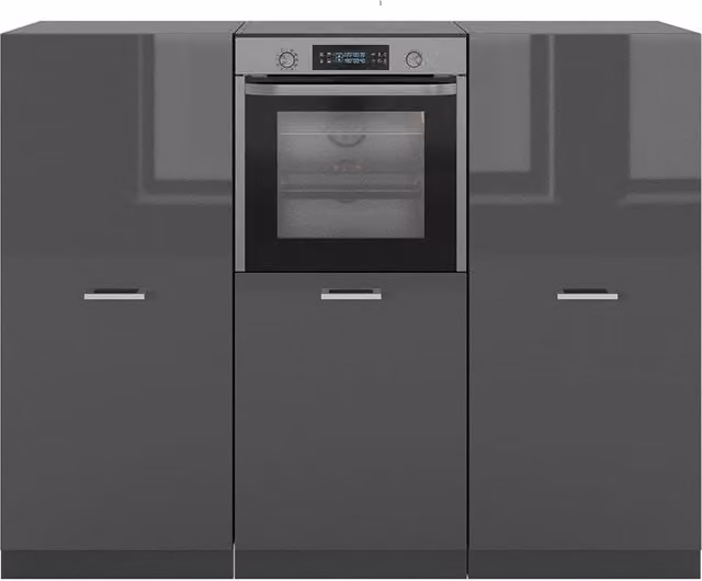 Cucina componibile moderna Vicco R-Line Antracite lucido, larghezza: 180 cm