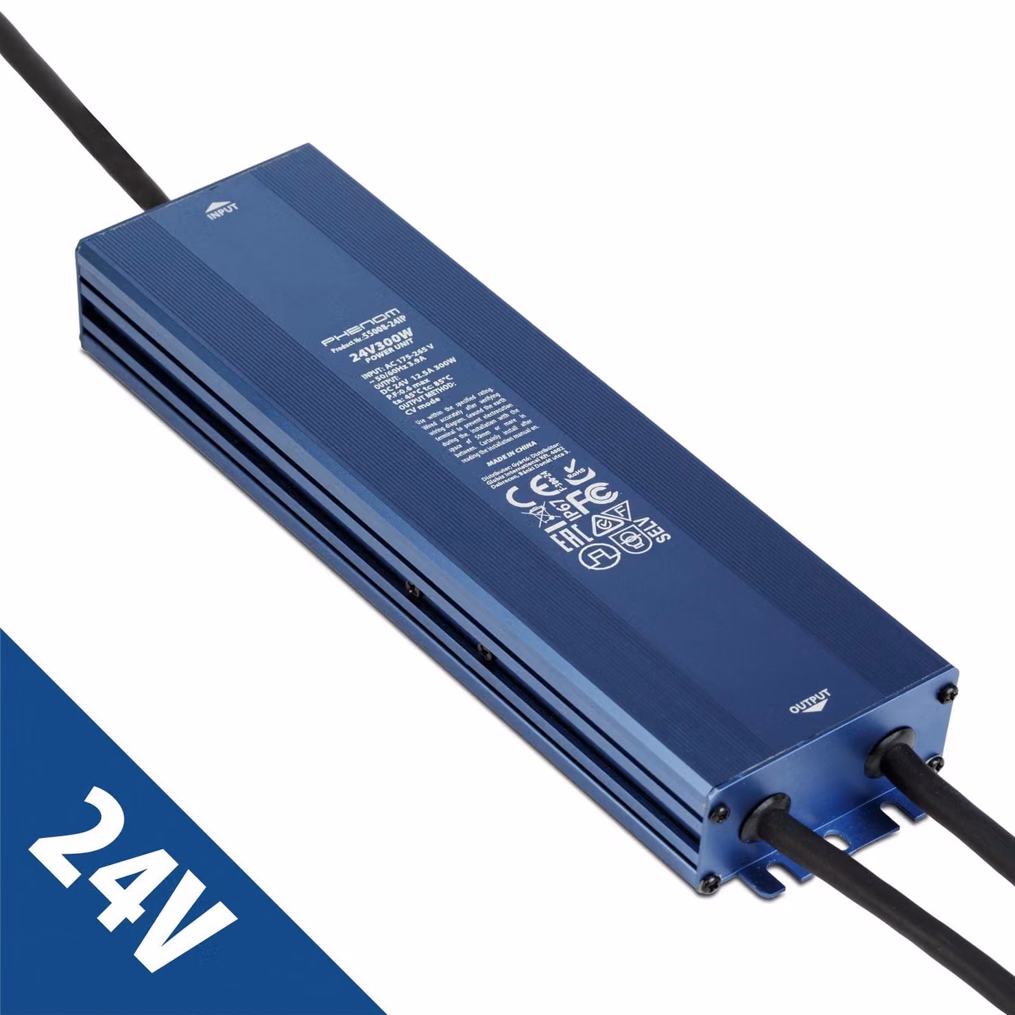 Alimentatore LED 24 V 300 W IP67 impermeabile - Trasformatore 24 V CC 12,5 A - Driver LED per esterni - Adatto per strisce LED, telecamere e illuminazione da giardino [55008-24IP]