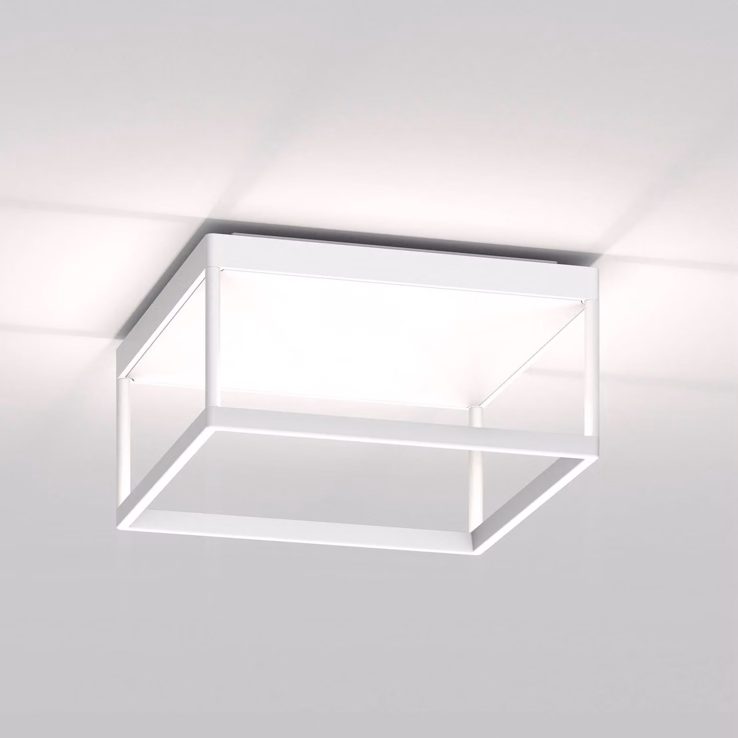Serien Lighting Plafoniera a LED Reflex 2 M, dimmerabile, Bianco / Opale, Soggiorno / Sala da pranzo, Alluminio, Design, Plafoniera LED