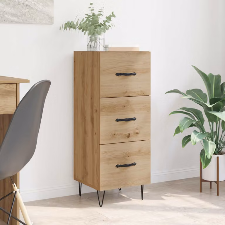 Credenza moderna vidaXL in legno color rovere marrone L: 34 cm, P: 34.5 cm, H: 90 cm