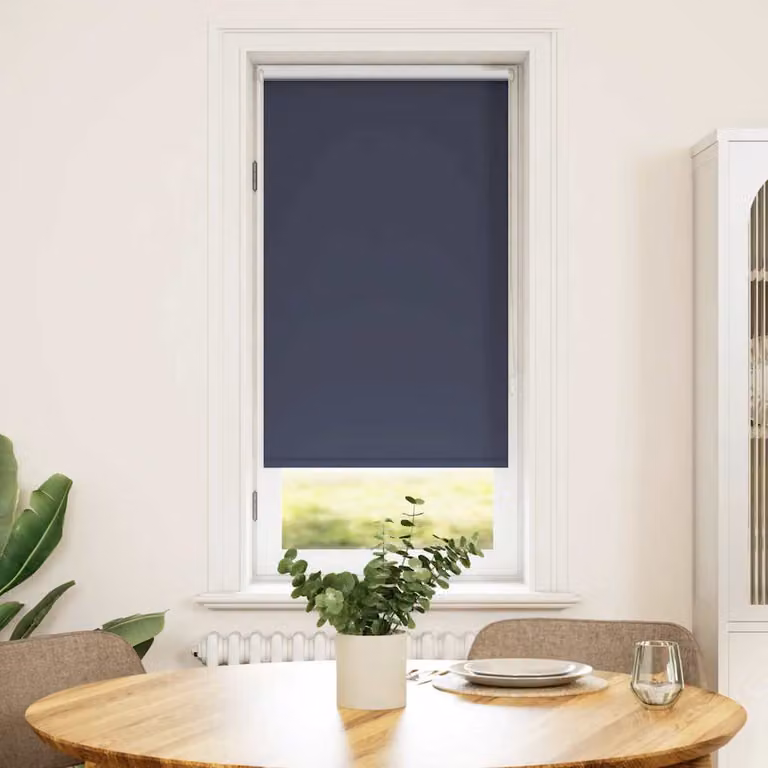 vidaXL Tenda a rullo oscurante termoisolante in poliestere, Blu marino, L: 60 cm, H: 120 cm