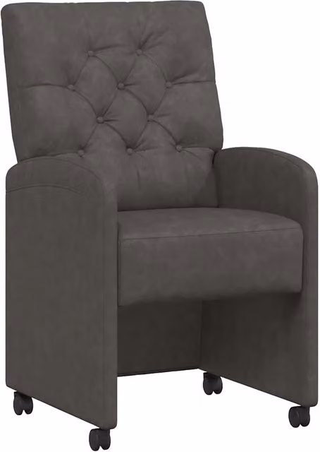 Sedie da Pranzo con Ruote con ruote 2 pz | Sedie da cucina Nero 58 x 67 x 97 cm