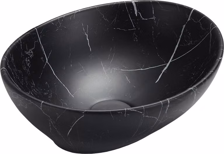 Mexen Elza lavabo da appoggio 40 x 33 cm, pietra nera - 21014099