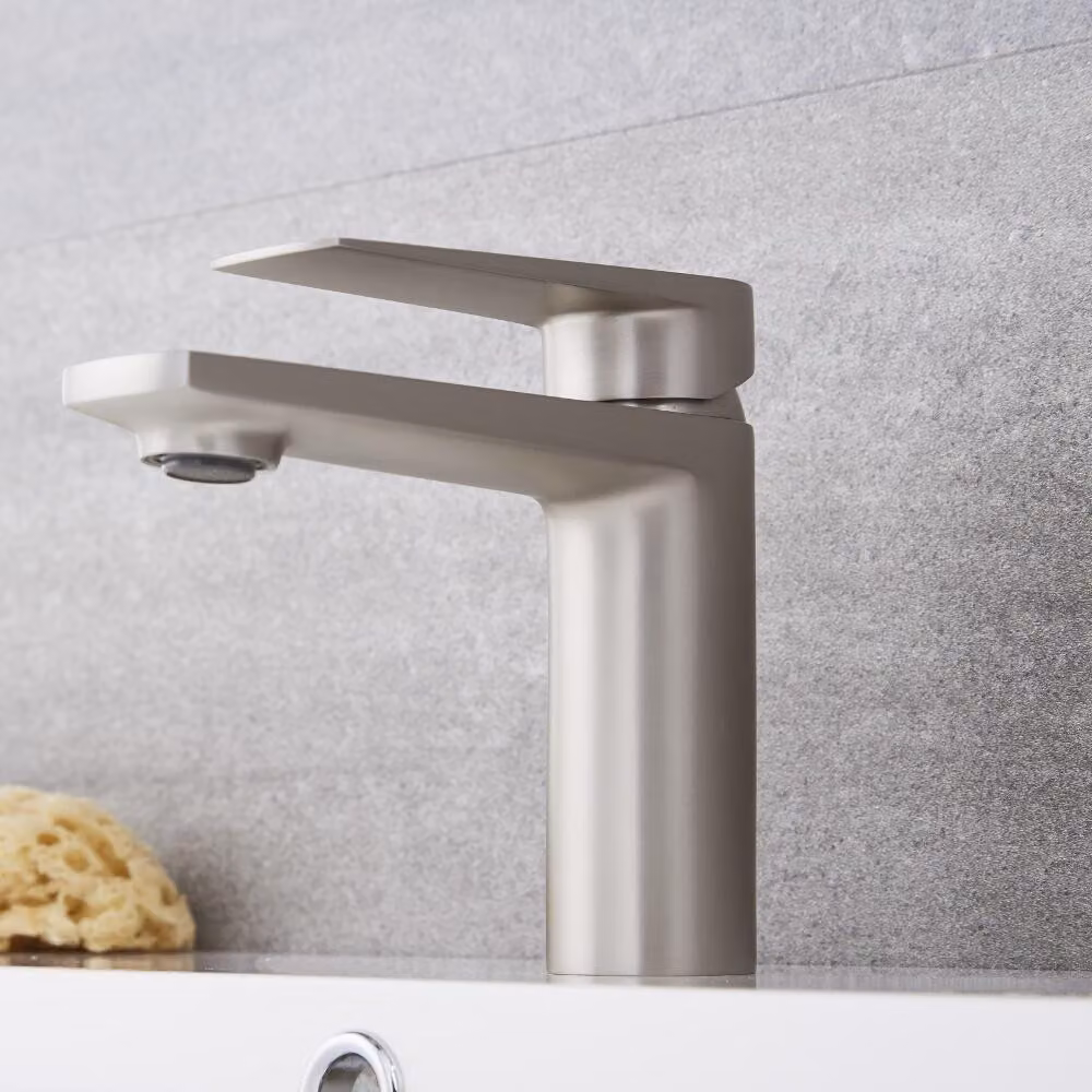 Rubinetto Monoforo Per Lavabo Colore Nichel Spazzolato - Harting