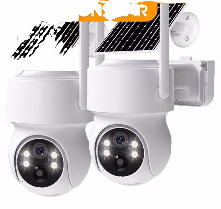 Telecamera IP solare wireless, con visione notturna intelligente, audio bidirezionale, confezione da 2 telecamere