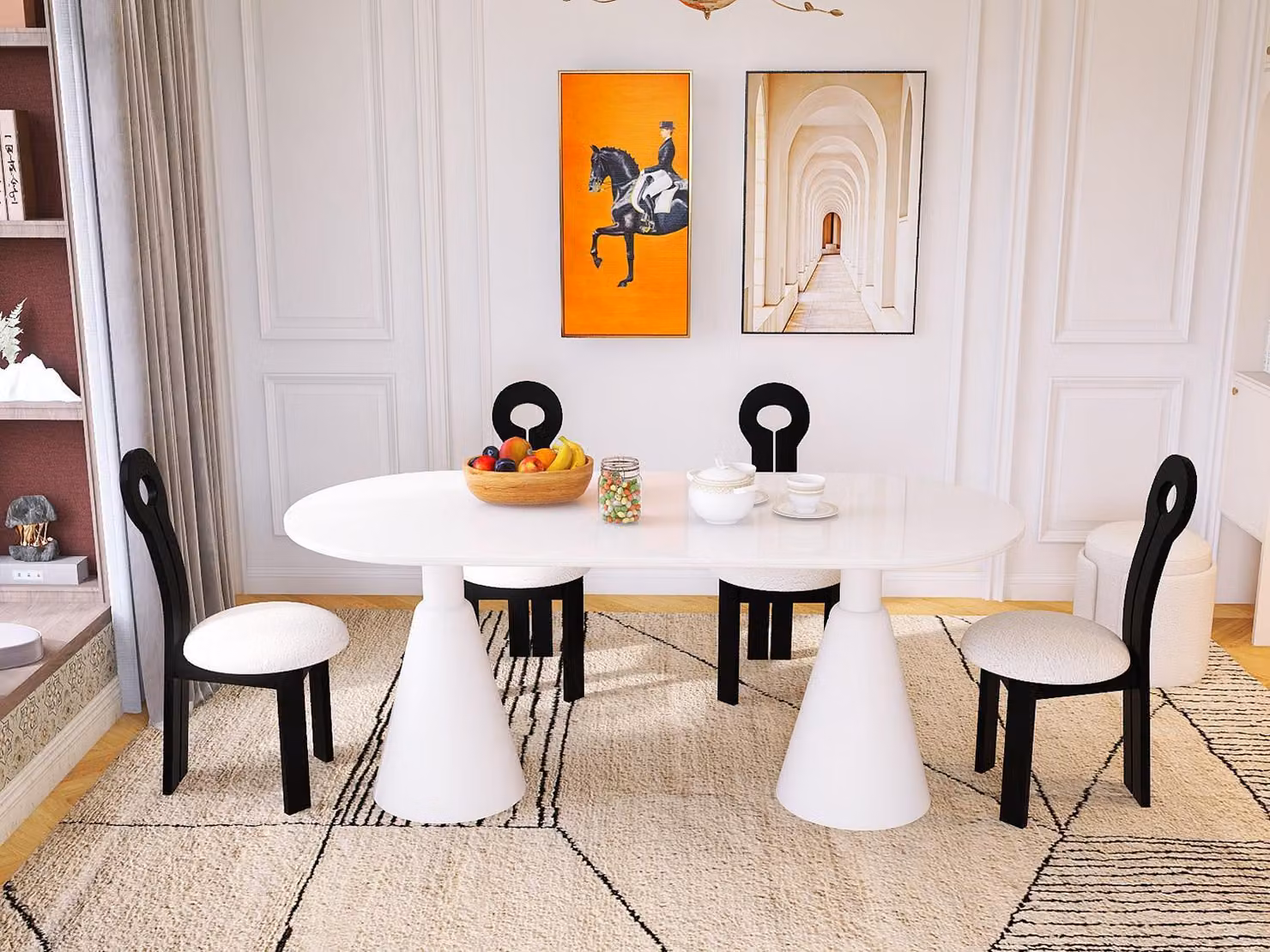 Set da pranzo bianco tavolo da pranzo e 4 sedie – Mobili moderni