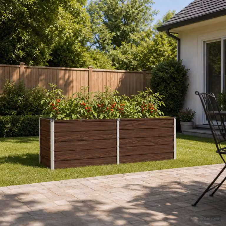 Letto rialzato da giardino vidaXL in metallo Nero L: 160 cm, P: 40 cm, H: 55 cm