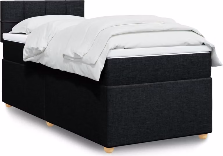 Maison Exclusive - Giroletto a Molle con Materasso Nero 90x190 cm in Tessuto