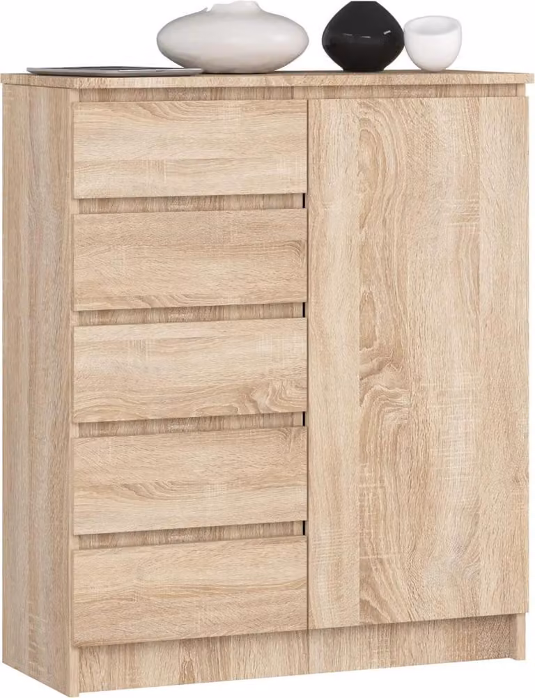 Cassettiera stretta combinata SAVRILA - rovere sonoma