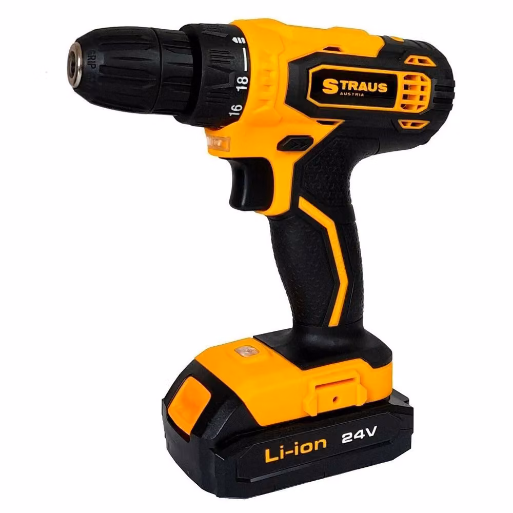 Trade Shop Trapano Avvitatore a Litio 24V Giallo con Doppia Batteria Ricaricabile e 150 Accessori con Borsa Cd24-152 – 2