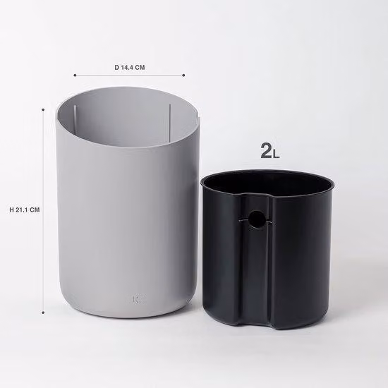 Contenitore cosmetico Famanu da 2 litri: design minimalista ed elegante, con coperchio, ideale per il bagno, il WC o il tavolino da trucco