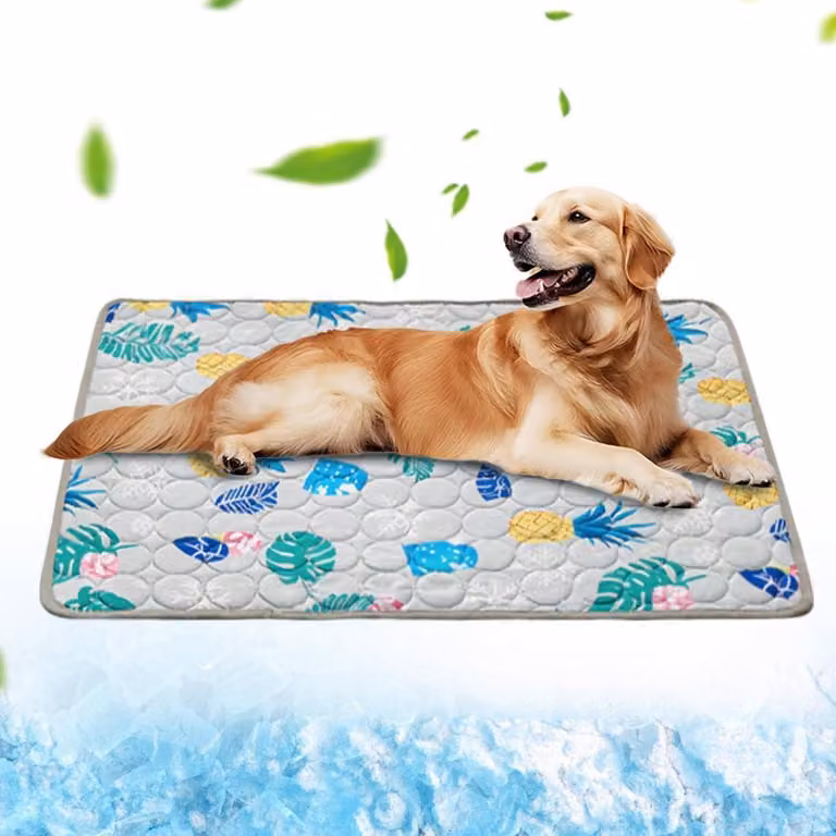Tappetino refrigerante per cani, 100x70 cm, auto-raffreddante, lavabile, grigio