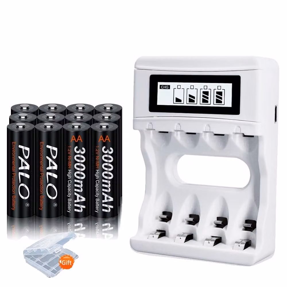 Batteria ricaricabile AA, capacità 2000mAh, ecologica, BIANCA, 12V-b