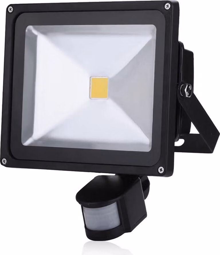 Proiettore LED da 30 W per esterni con sensore di movimento, Greenmigo, bianco caldo, nero, alluminio, IP65, impermeabile, CA 85-265 V, bianco luce diurna