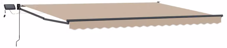 Tenda retrattile manuale con LED Beige e Antracite 4 × 3 m