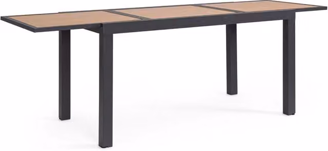 Tavolo Allungabile da Esterno 140-210x77x75h cm in Alluminio e Polywood Hilija Naturale e Antracite