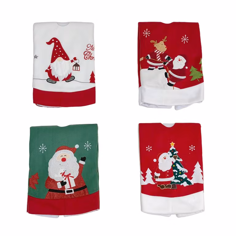 Copribase per albero di Natale Vestiamo Casa con decorazione Babbo Natale, rosso e bianco, Diametro: 90 cm