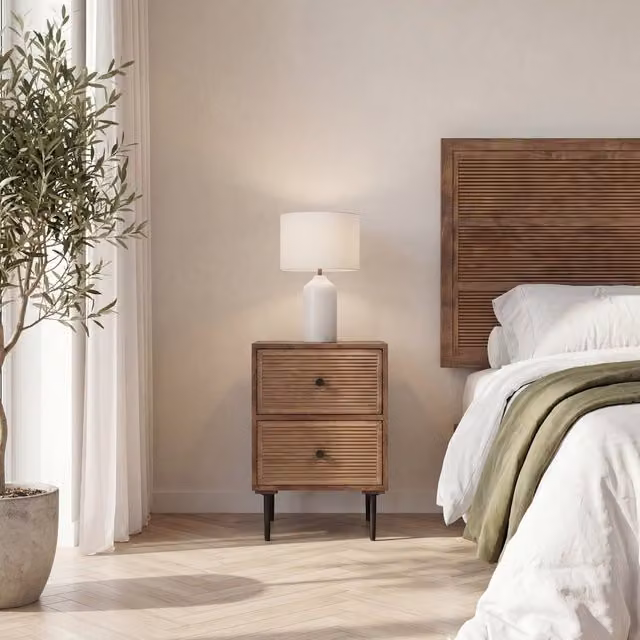 Banak comodino moderno in legno di mango color marrone L: 40 cm, P: 40 cm – 1