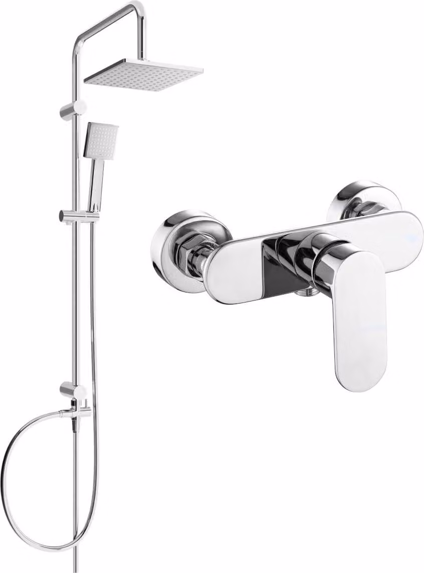 Mexen Tord set doccia esterno con soffione e miscelatore doccia Milo, cromo - 71340200-00
