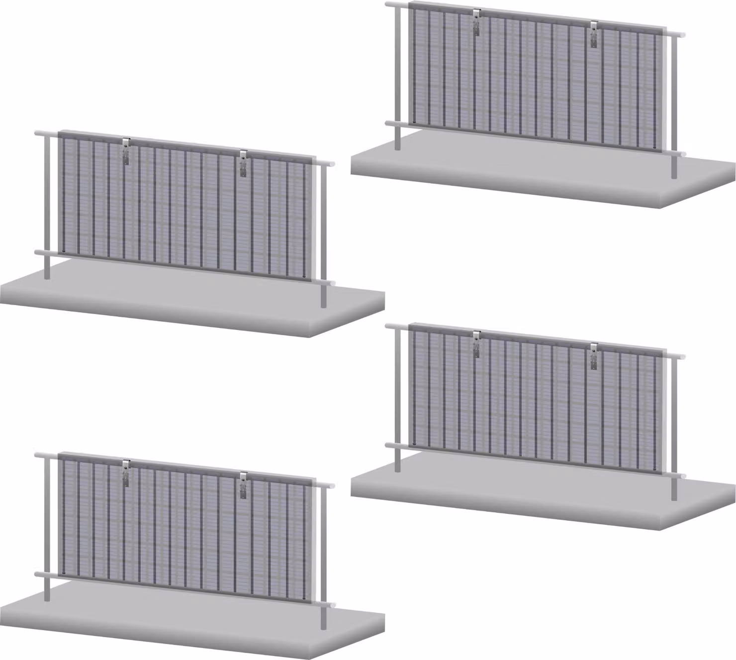 Set di staffe da balcone per pannelli solari Zelsius per 4 pannelli solari, set per il montaggio verticale dei pannelli solari