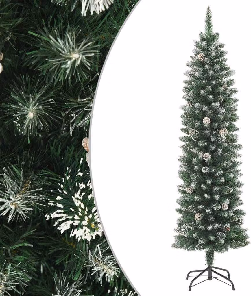 Maison Exclusive - Albero di Natale artificiale con supporto, modello slanciato, 240 cm, in PVC