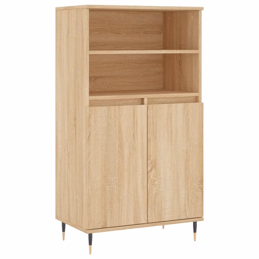 Credenza Rovere Sonoma 60x36x110 cm in Legno Multistrato