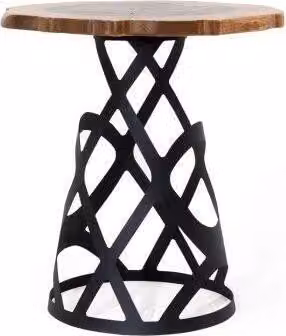 Runder Holz Beistelltisch Designer Holzplatte Wohnzimmer Couchtisch