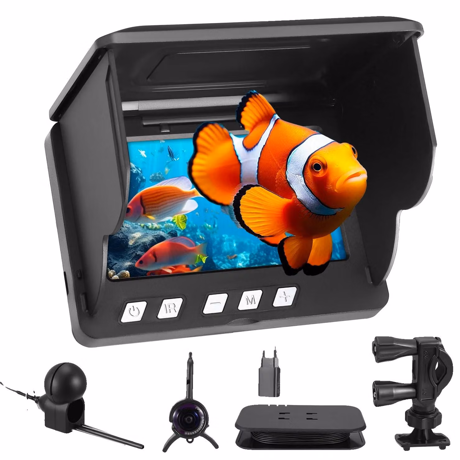 Telecamera subacquea per pesci, visione notturna, display LCD IPS, standard europeo