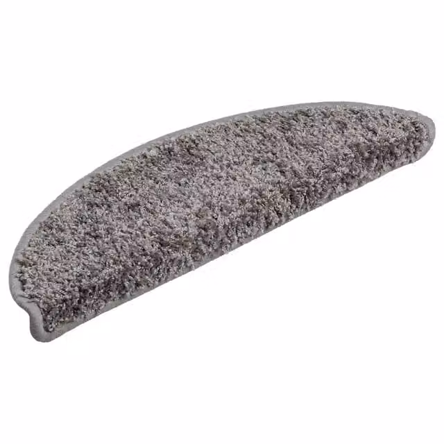 Set di 30 tappetini per scale semicircolari DESIGN IN in polipropilene grigi, antiscivolo e fonoassorbenti, L: 56 cm, P: 17 cm, H: 3 cm
