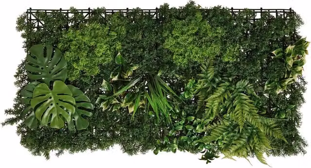 Set 4 Pezzi Arella Siepe Sintetica Bosco Verdemax 50x100 cm in LDPE Resistente ai Raggi UV Verde