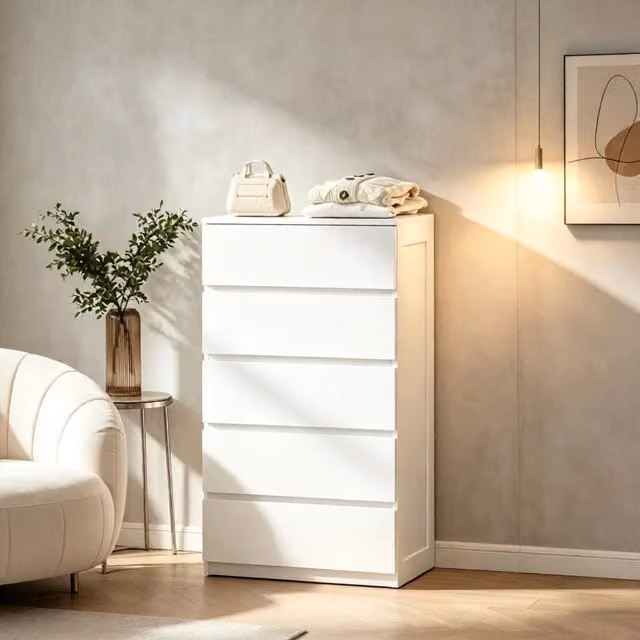 Cassettiera versatile, cassettiera moderna autoportante, elegante mobile contenitore, armadio alto compatto