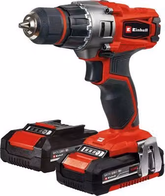 Trapano avvitatore a batteria Einhell Power X-Change TE-CD 18/40 Li-i con 2 batterie da 2,0 Ah colore rosso