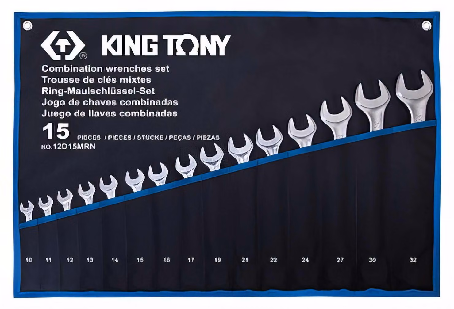 KING TONY: Set di chiavi a bussola combinate, ultra leggere, 15 pezzi, per professionisti e uso domestico