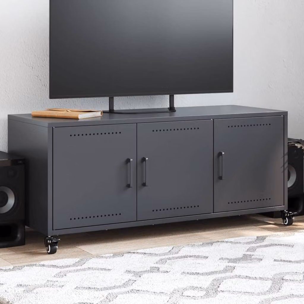 Mobile TV vidaXL in acciaio antracite L 100,5 cm x P 39 cm x H 43,5 cm