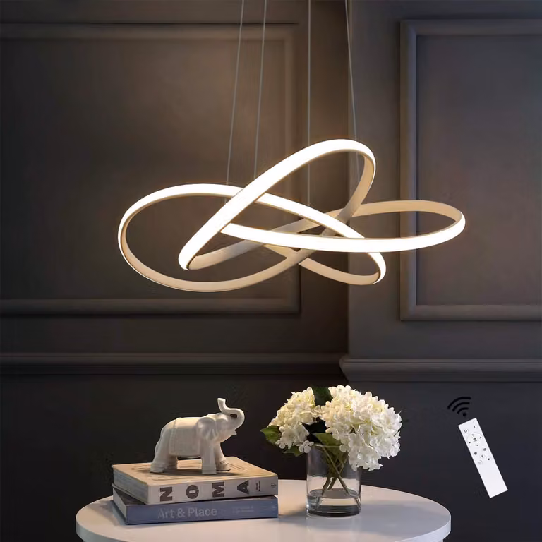 ZMH LED lampada a sospensione tavolo da pranzo lampada a sospensione dimmerabile con telecomando lampadario altezza regolabile Ø62cm 62W soggiorno