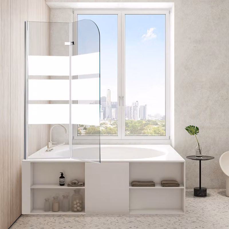 Jopassy schermo pieghevole vasca da bagno attacco doccia 180° ESG NANO Easy Clean vetro 2 pezzi pieghevole 100*140CM bianco
