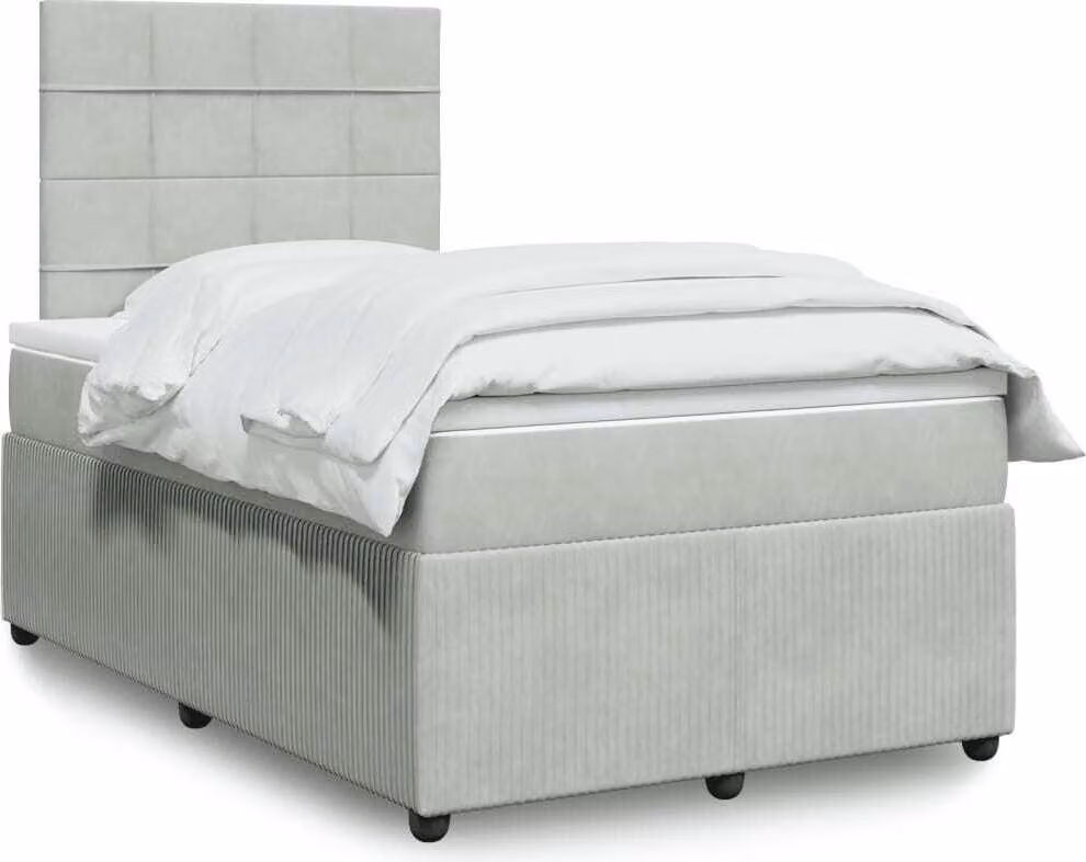 Maison Exclusive - Giroletto a Molle con Materasso Grigio Chiaro 120x190cm Velluto