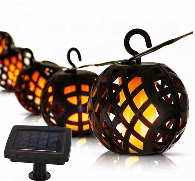 Garden King Catena luminosa solare a LED, 6 lanterne, bianco caldo SL-1013