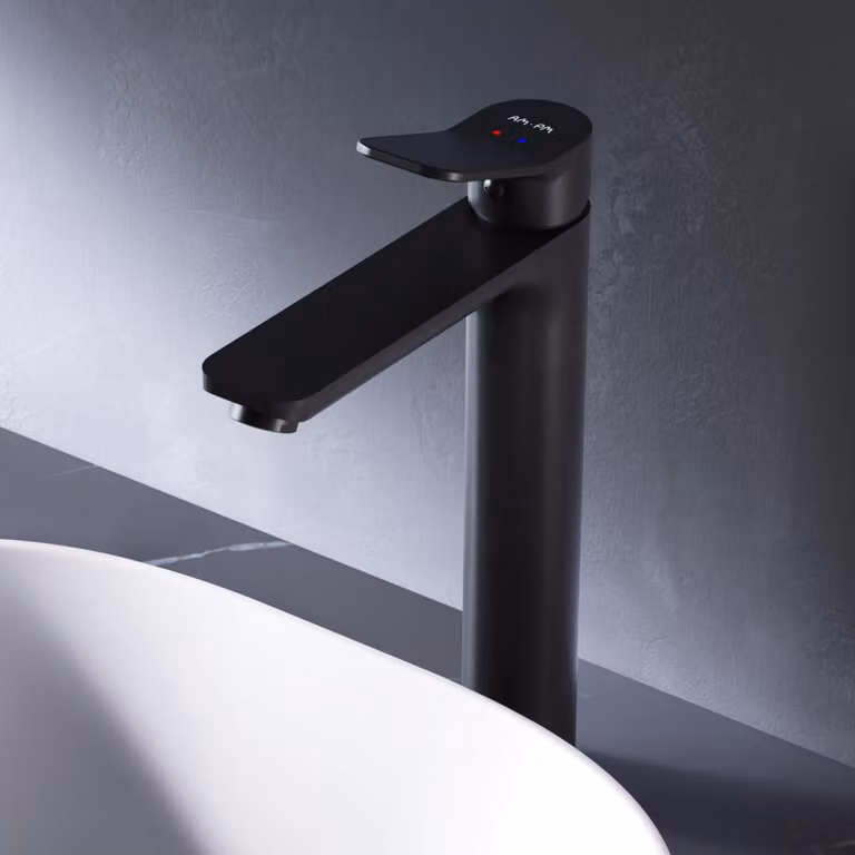 Miscelatore per lavabo, modello alto, altezza del beccuccio 231 mm, finitura nera opaca, confezione singola